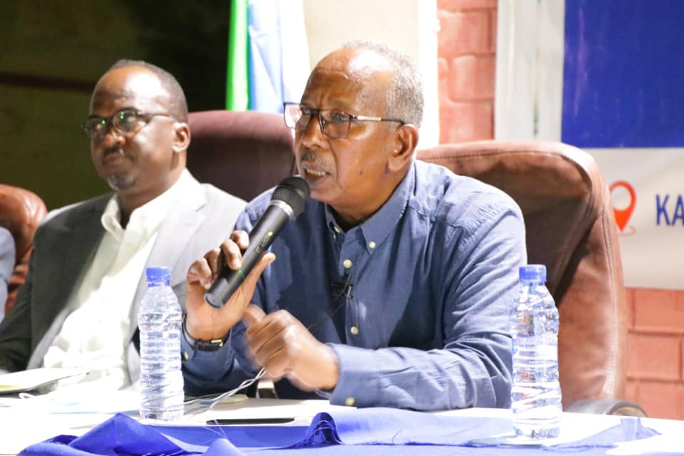 A panellist responding to questions during the forum on public participation in the pilot elections